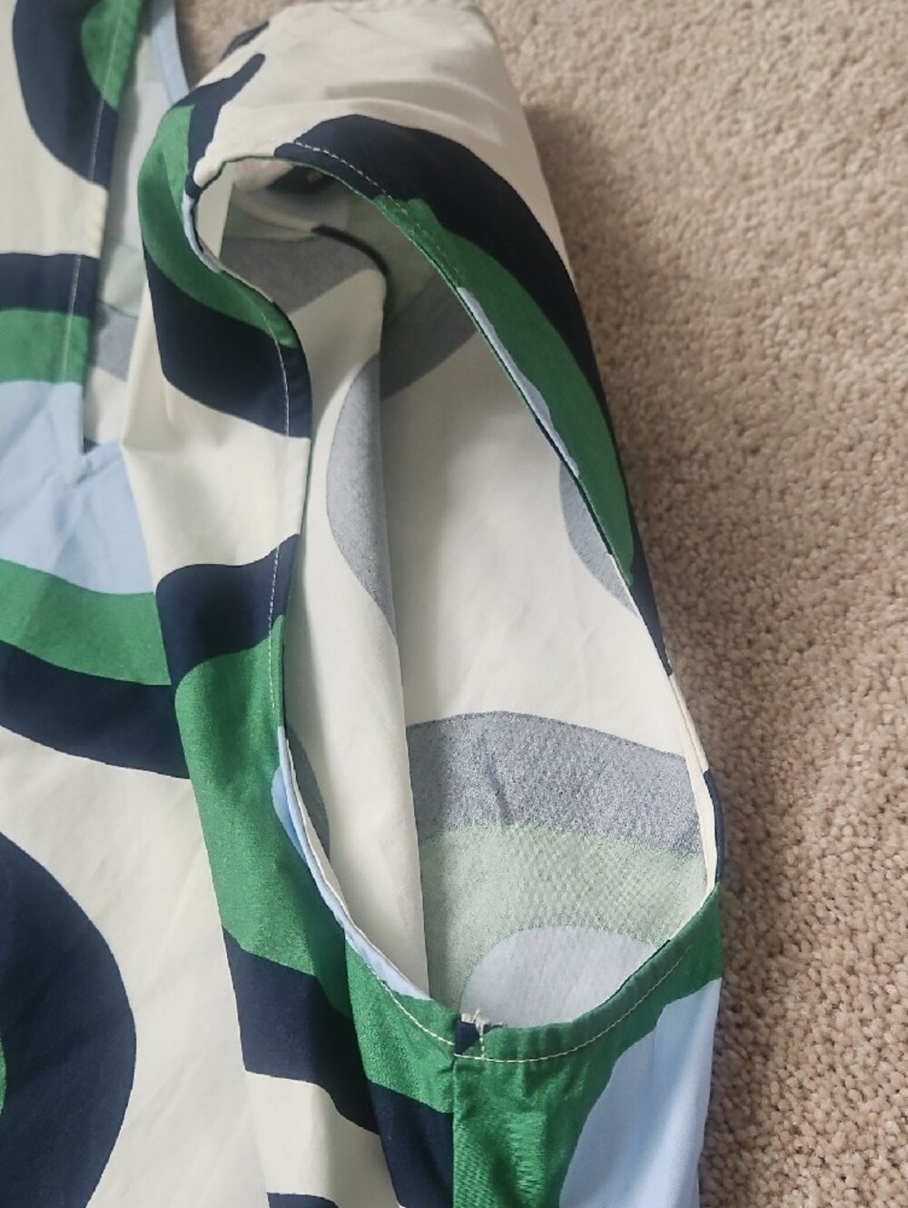 Marimekko Uniqlo Green Blue Oval Print Maxi Dress - Picture 3 of 16